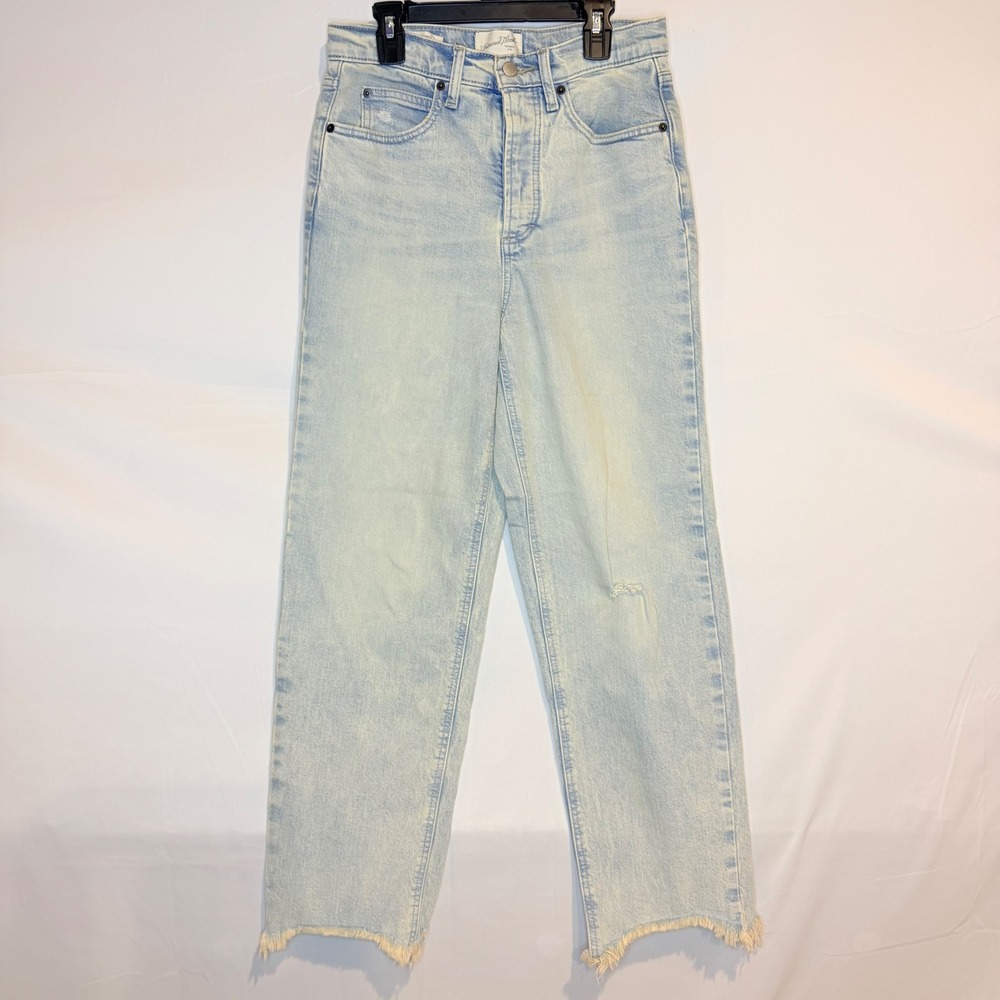 Universal Thread Womens Highest Straight Ankle Jeans Light Wash Raw Hem 4R